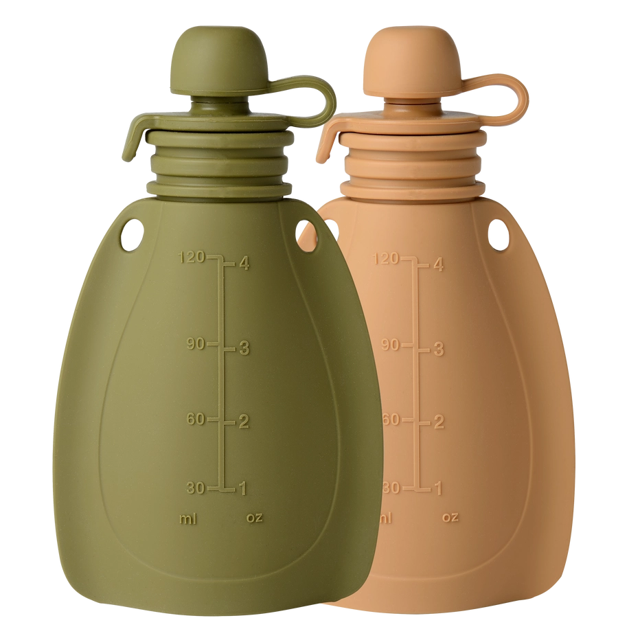 mininor | Klemmepose / Smoothiepose, 2 PK, 120 ml | Moss Green/Roe Deer