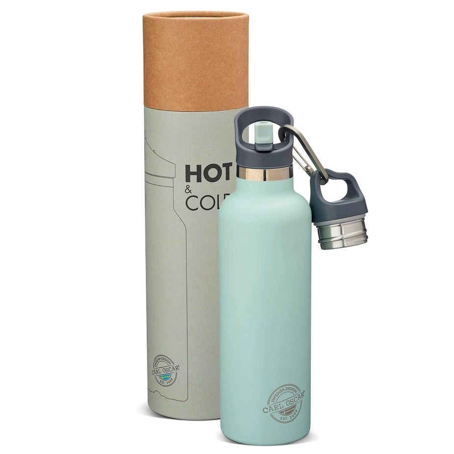 Carl Oscar | TEMPflask, 0.7L, 100% Lekkasjesikker Drikkeflaske i Rustfritt Stål, Grønn
