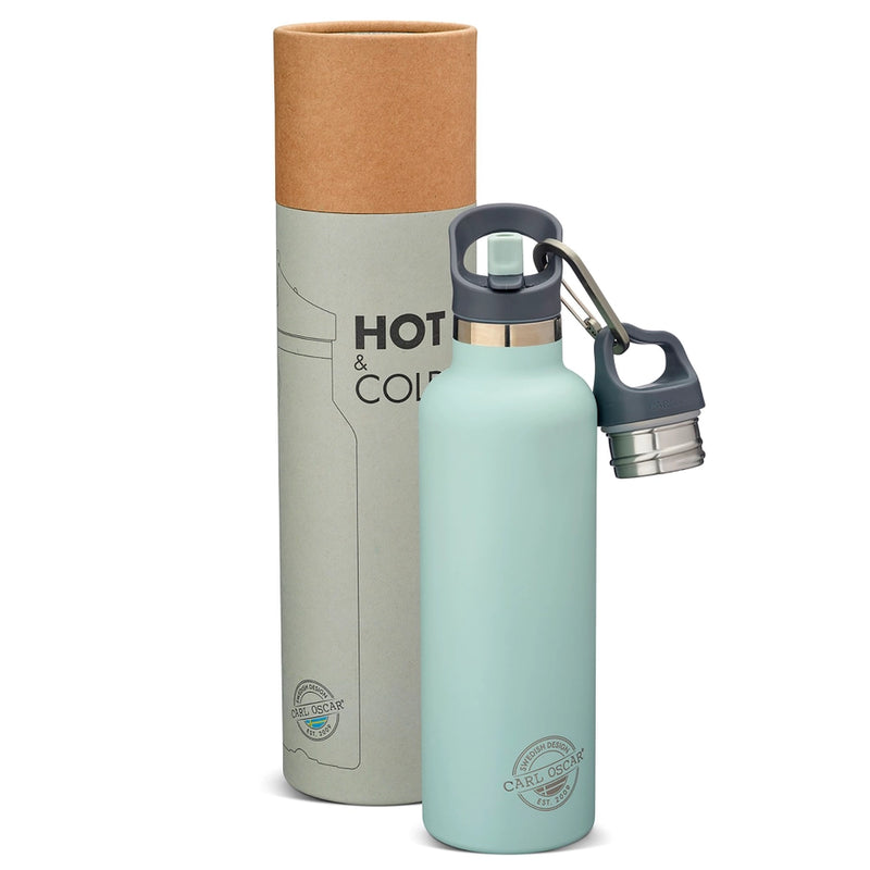 Carl Oscar | TEMPflask, 0.7L, 100% Lekkasjesikker Drikkeflaske i Rustfritt Stål, Grønn