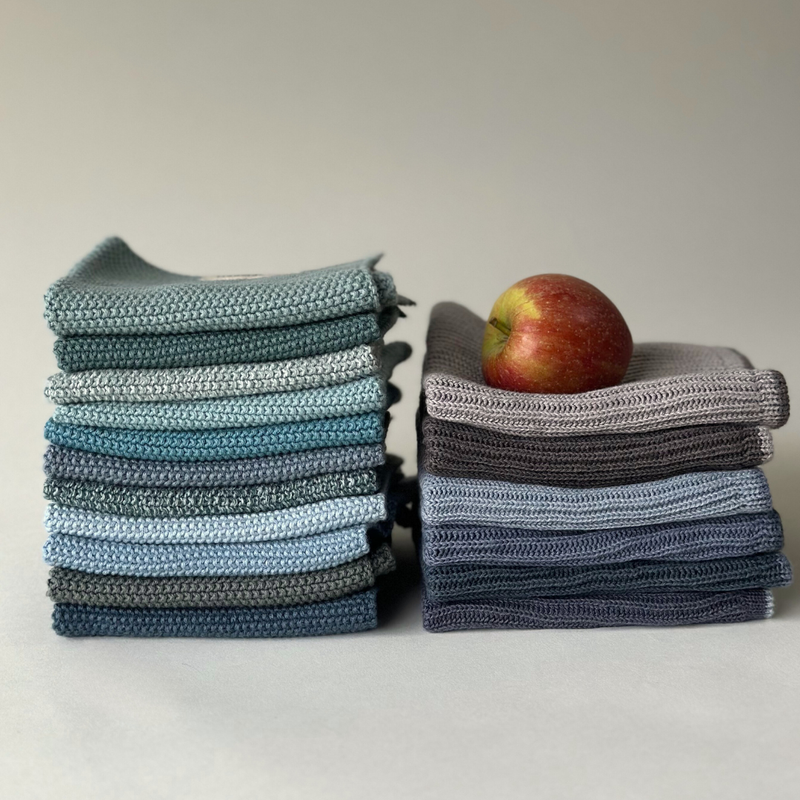 Aspegren | Økologiske Kjøkkenkluter 2 pk, Blå -  25 x 25 cm