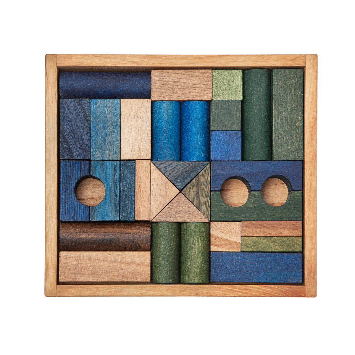 Wooden Story | Treklosser i trebrett – 30 stk (Blå)