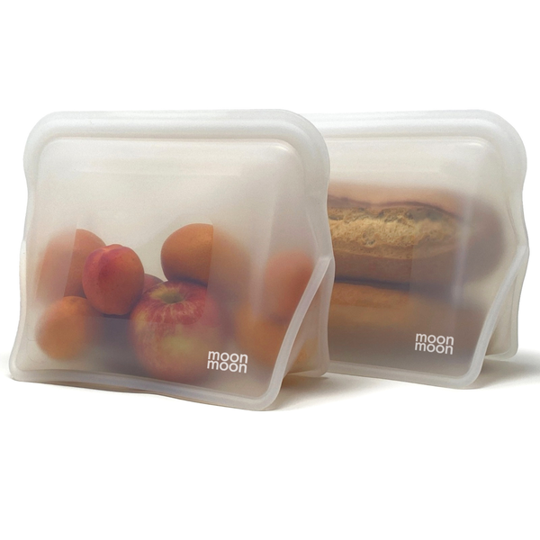 moonmoon | Silikonposer til Matoppbevaring, Gjenbrukbare | 2pk/XL/Klar