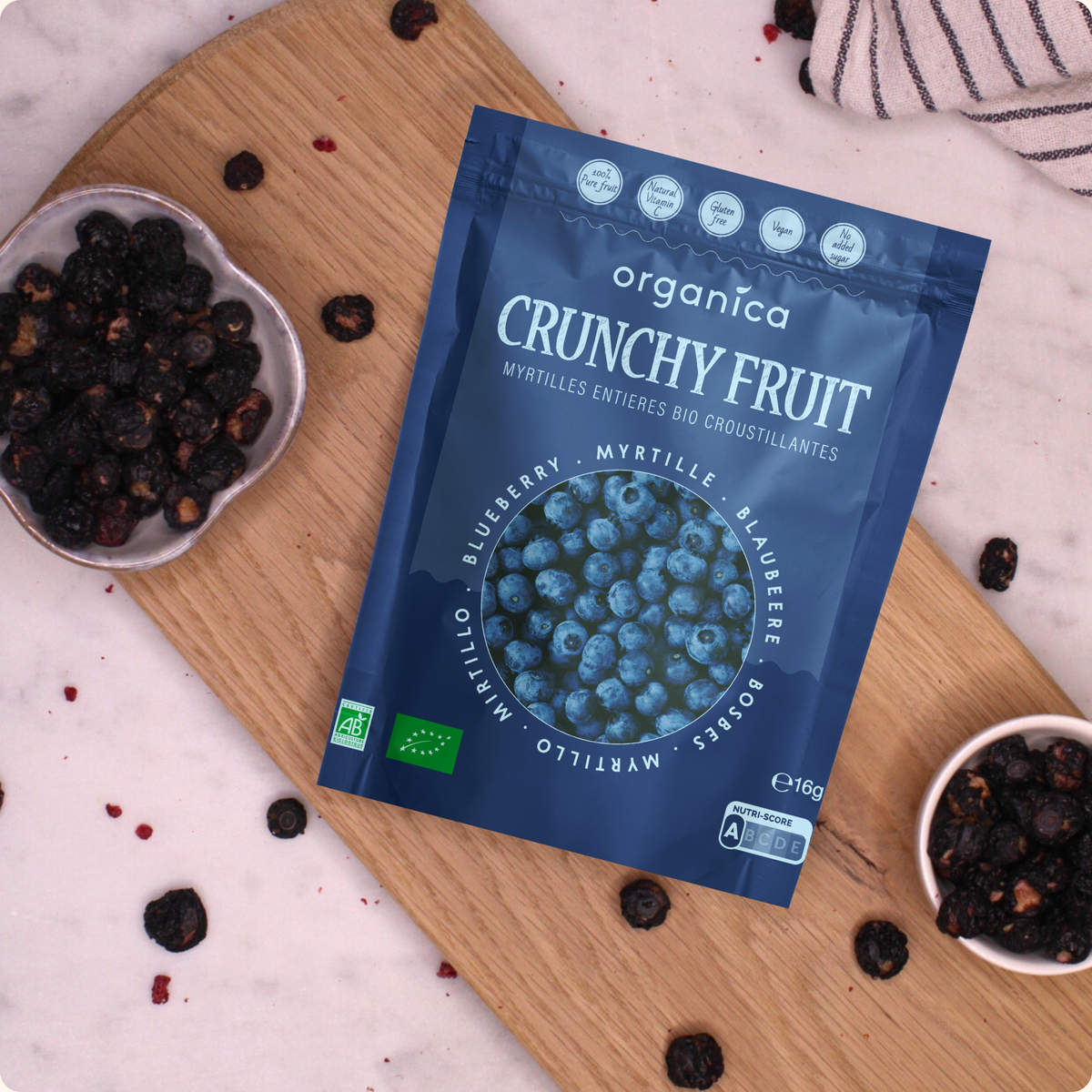 Organica | Økologiske Blåbær, Frysetørret, 100% Ren Frukt | 16g ~ 120g