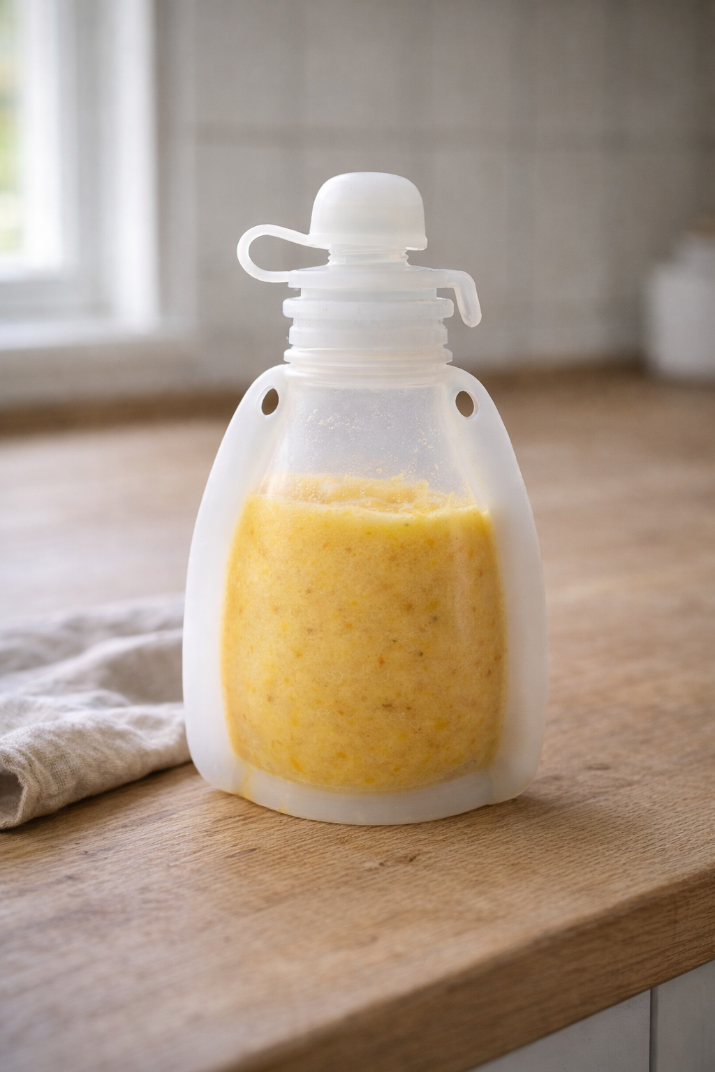 GØLI | Klemmepose / Smoothiepose i 100% Silikon, 120 ml | Frostet