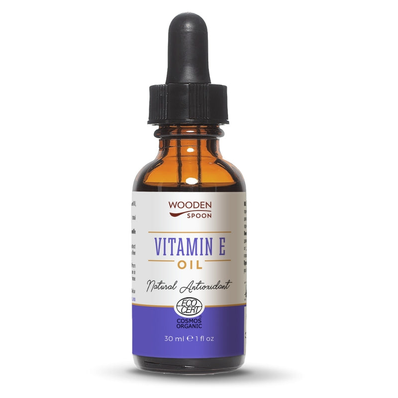 Økologisk Vitamin E-olje, Kaldpresset, "Natural Vitamin E Oil" | 30 ml Pipetteflaske