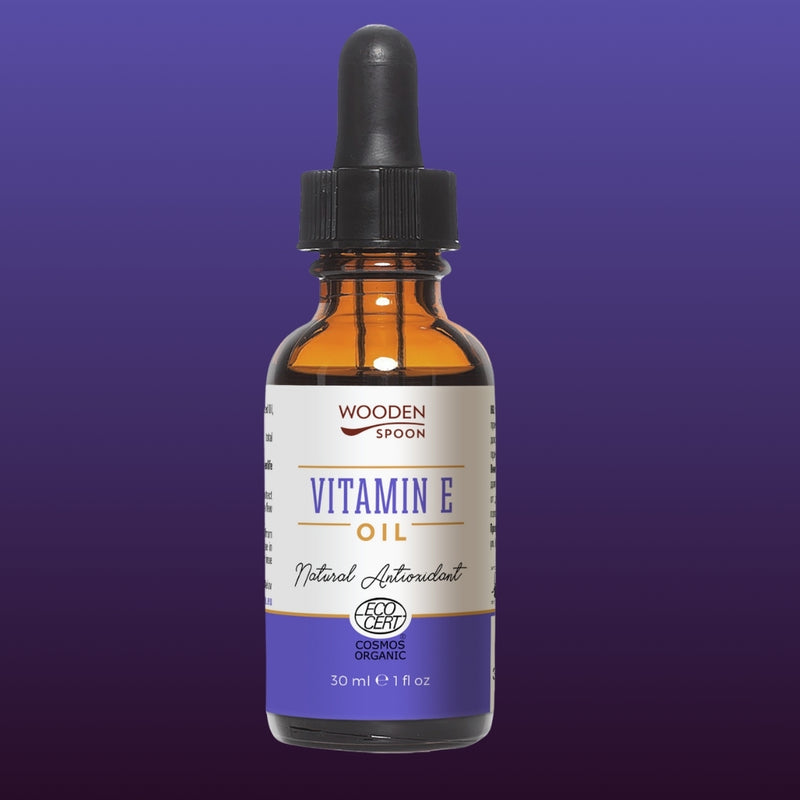 Økologisk Vitamin E-olje, Kaldpresset, "Natural Vitamin E Oil" | 30 ml Pipetteflaske