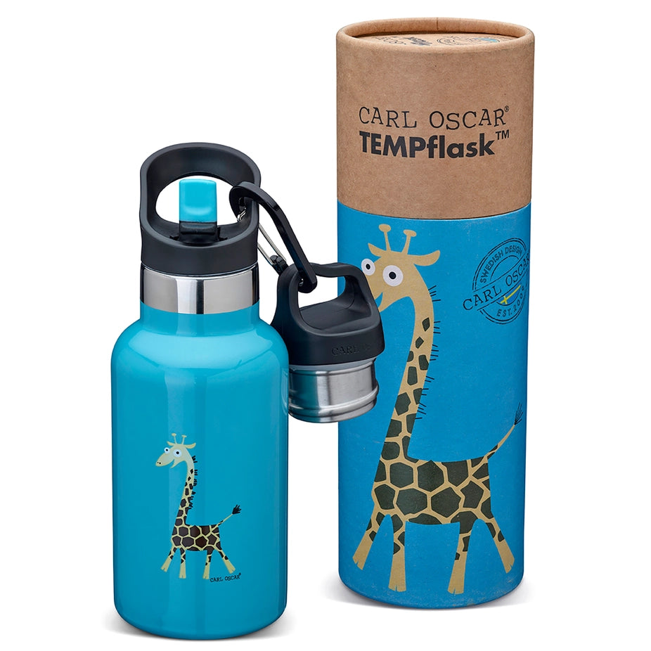 Carl Oscar | Kids TEMPflask, 0.35L 100% Lekkasjesikker | Turkis Sjiraff