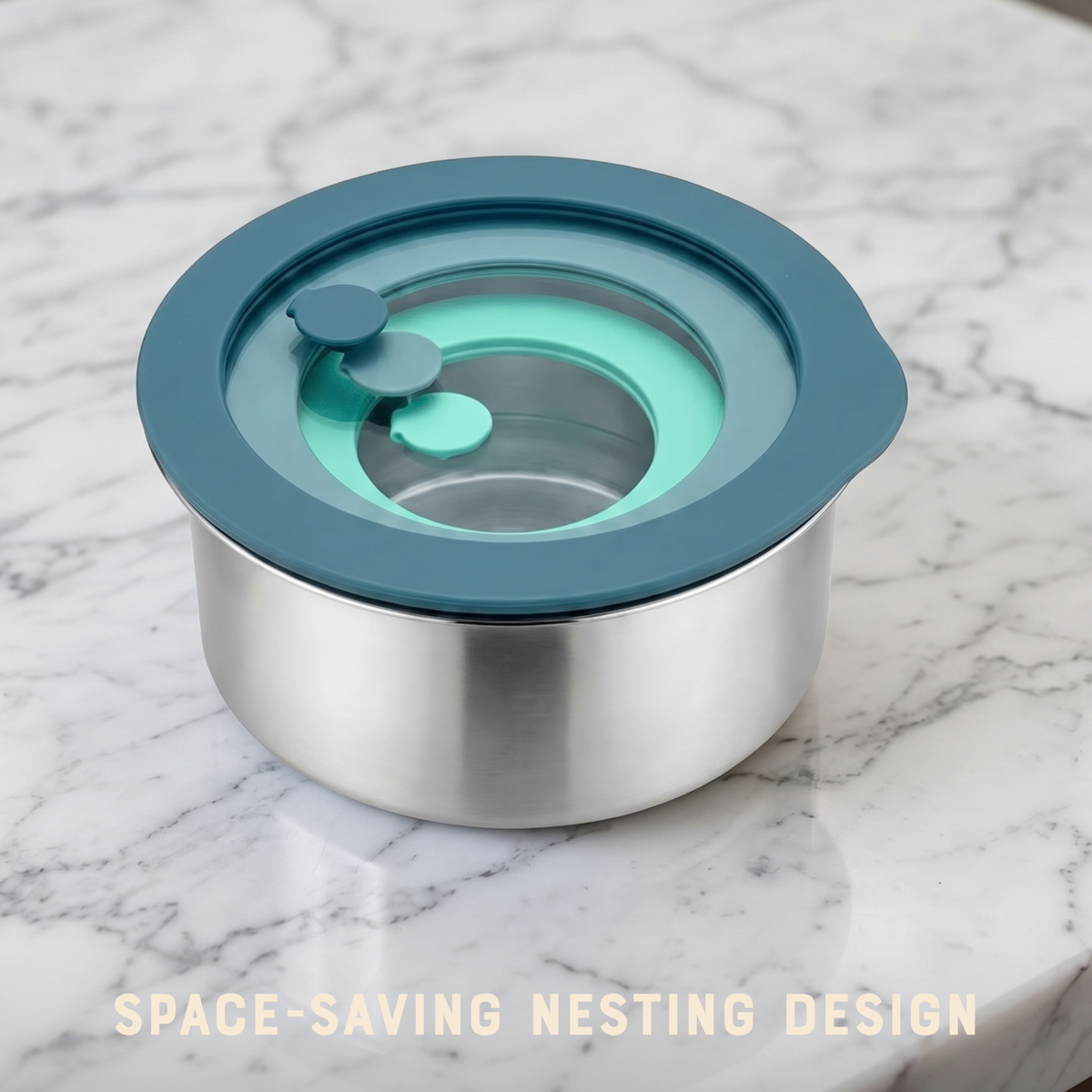 moonmoon | Runde bokser for matoppbevaring, 3 stk med glasslokk