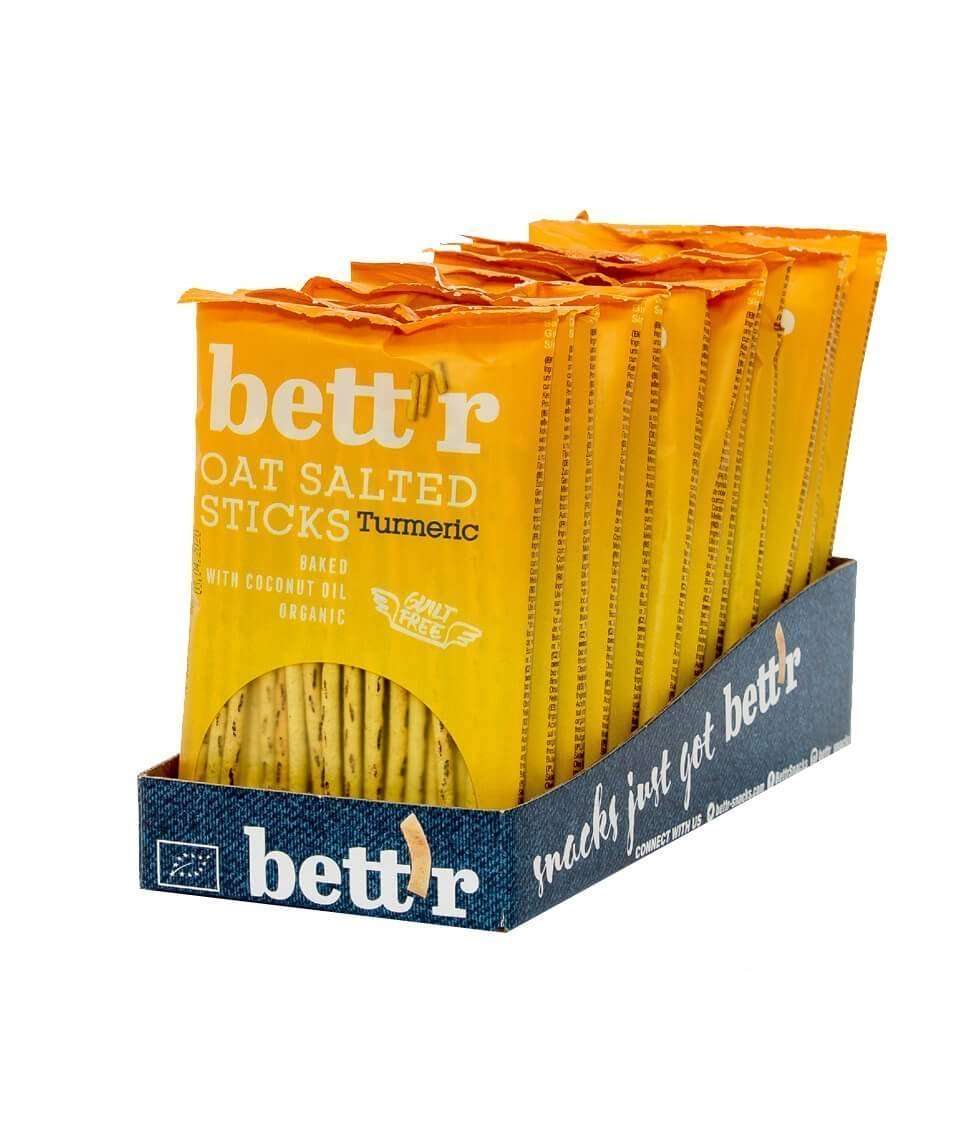 Smart Organic | Økologiske havresticks med gurkemeie og surdeig – Bett’r, 50 g