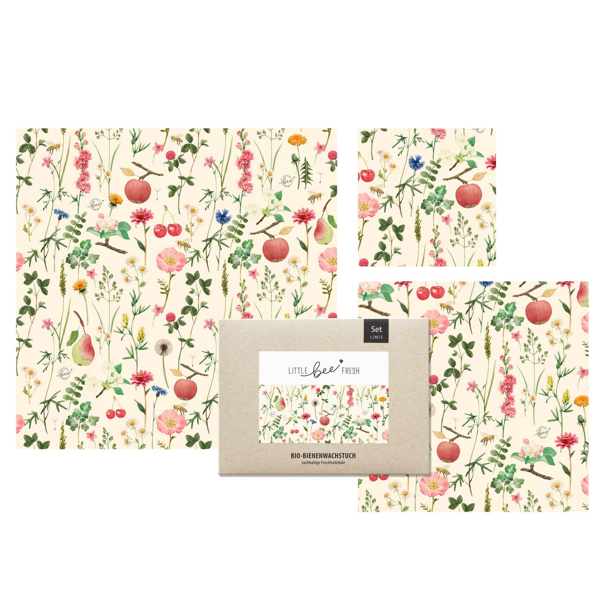 Little Bee Fresh | Bivoksark 3 pk Startsett, "Meadow" | S/M/L