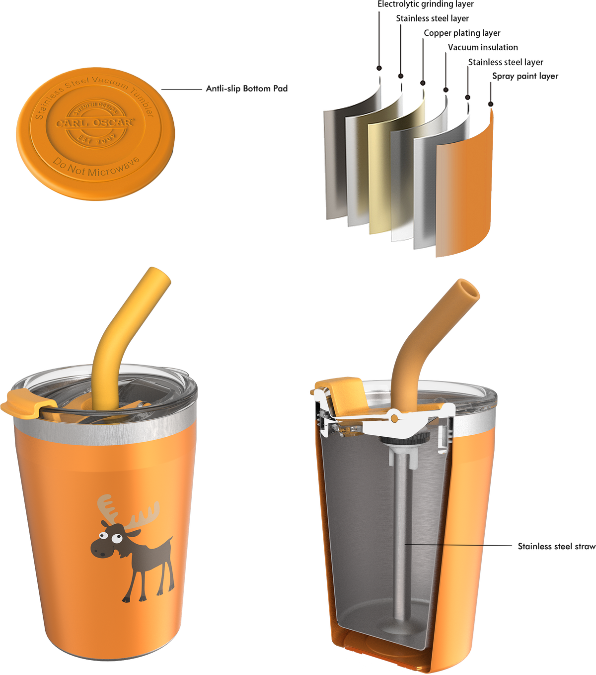 Carl Oscar | TEMP Tumbler™ 0.25 L, Kopp i rustfritt stål - Orange
