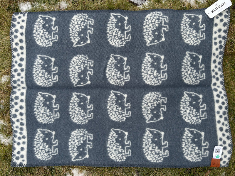 Klippan | Ullpledd Baby/Barn, Hedgehog, 65x90cm | Blå