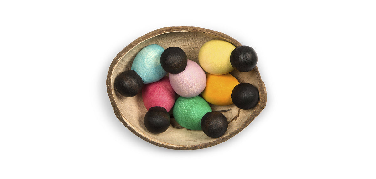 Grapat | Dark babynins®- 6 stk m/kokosnøtt skål