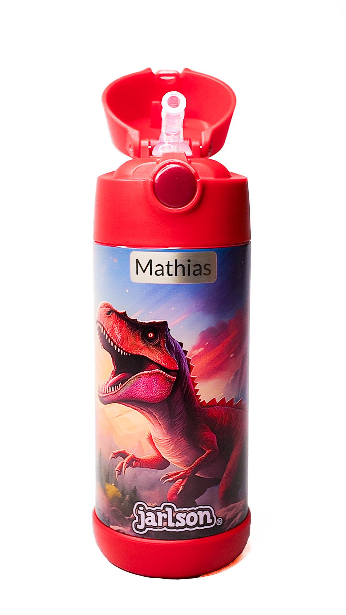 Jarlson | Drikkeflaske i Stål, Isolert, 350ml | "Dinosaurer 2.0"