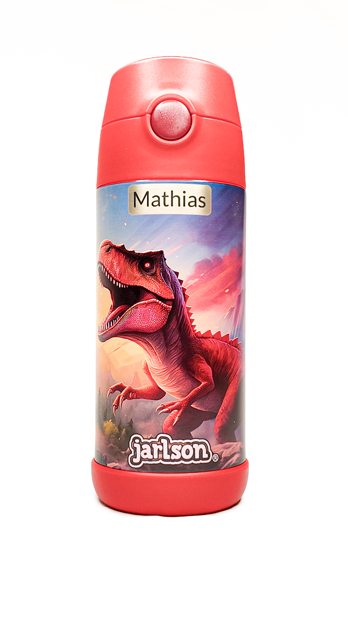 Jarlson | Drikkeflaske i Stål, Isolert, 350ml | "Dinosaurer 2.0"
