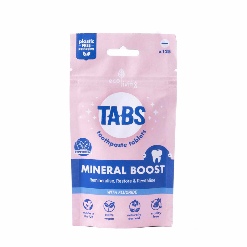 ecoLiving | Tannkrem / Tannpasta Tabletter, "Mineral Boost Toothpaste TABS" | Fluor