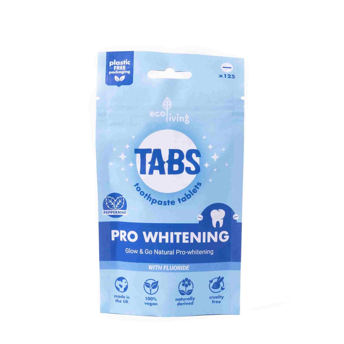 ecoLiving | Tannkrem / Tannpasta Tabletter, "Pro Whitening Toothpaste TABS" | Fluor