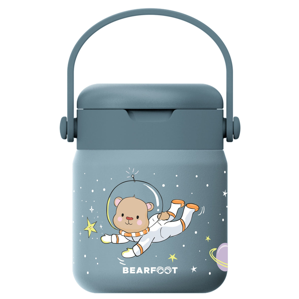 Bearfoot | Mattermos i Rustfritt Stål, 500 ml | Blå, Astrobjørn
