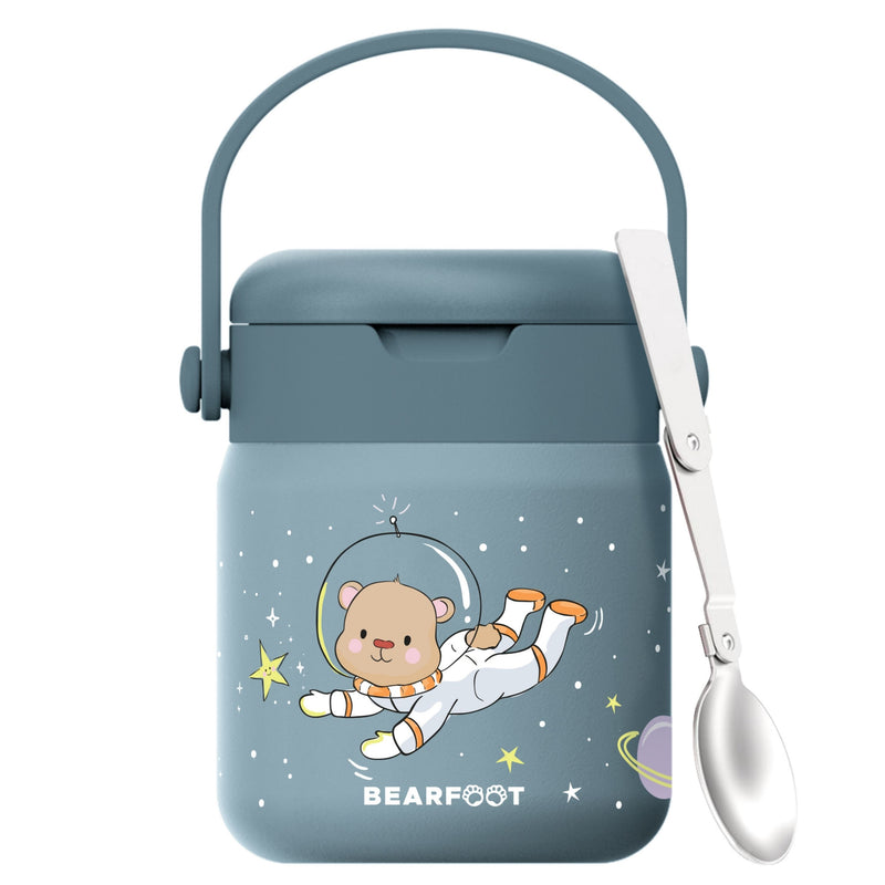 Bearfoot | Mattermos i Rustfritt Stål, 500 ml | Blå, Astrobjørn