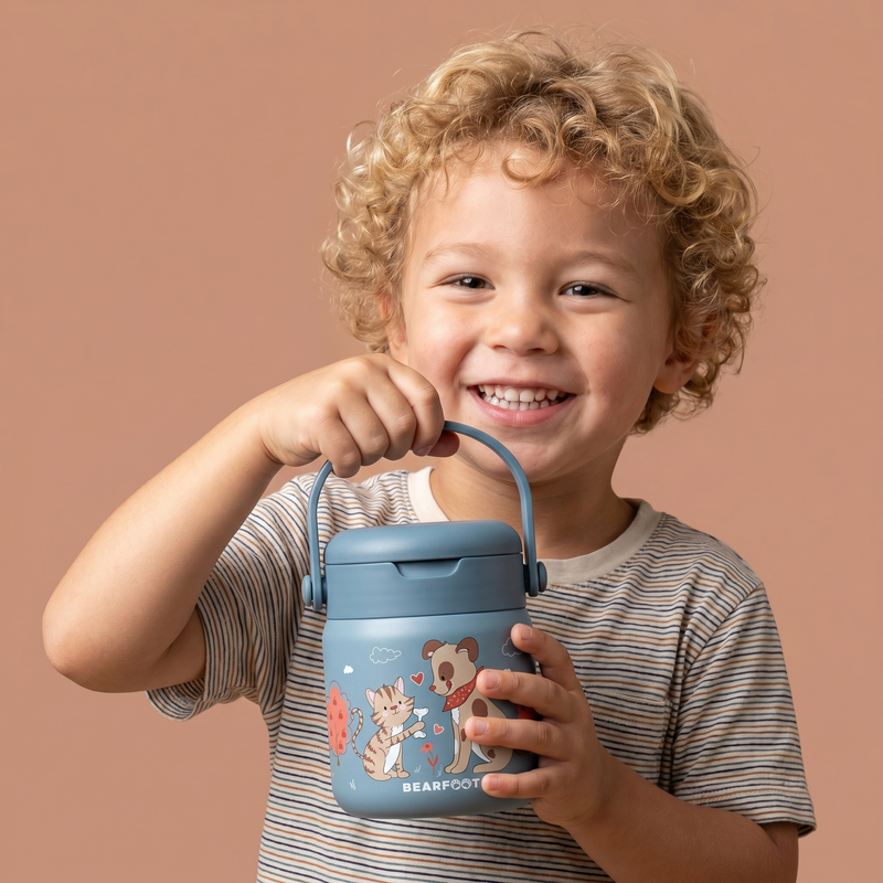 Bearfoot | Mattermos i Rustfritt Stål, 500 ml | Blå, Hund & Katt