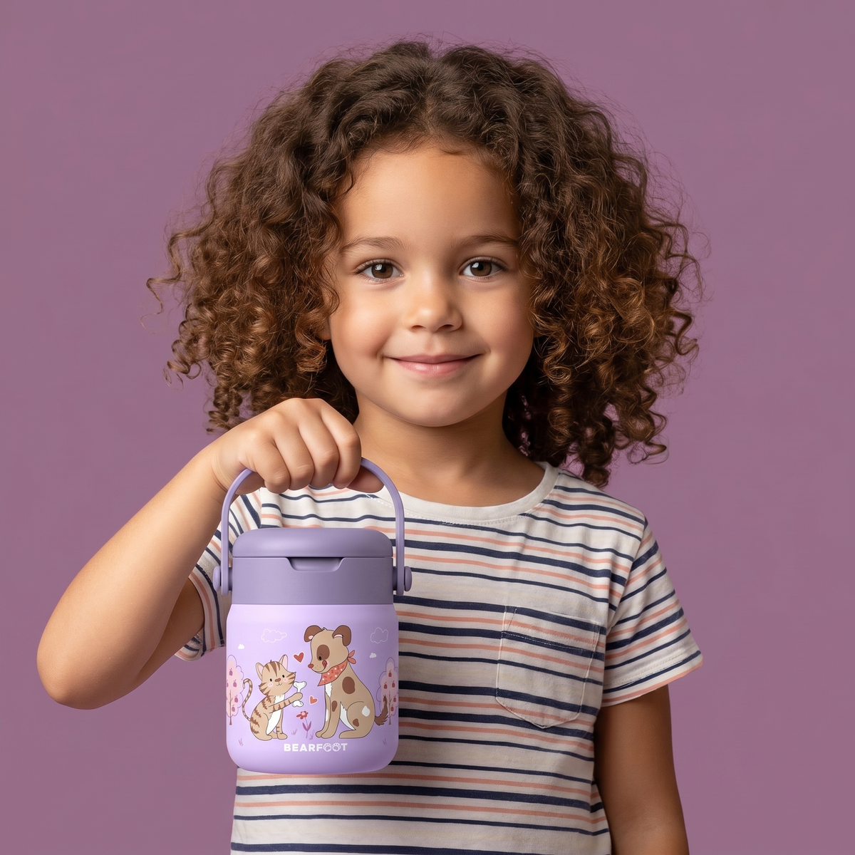Bearfoot | Mattermos i Rustfritt Stål, 500 ml | Lilla, Hund & Katt