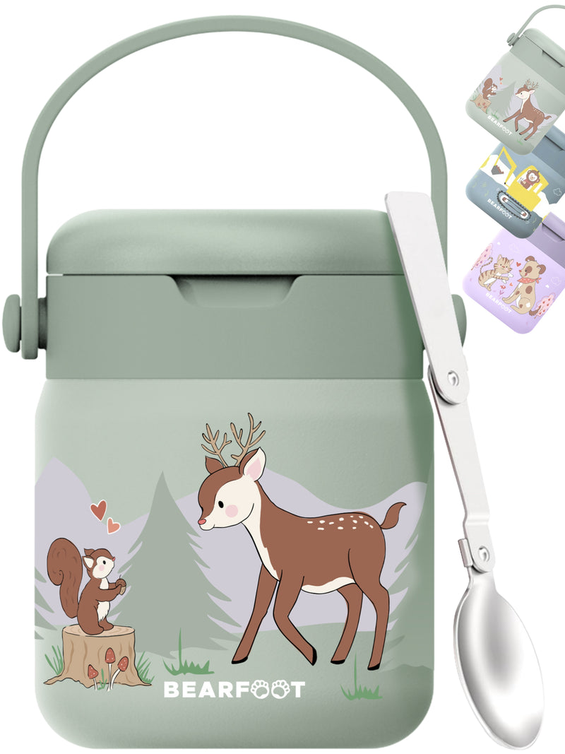Bearfoot | Mattermos i Rustfritt Stål, 500 ml | Grønn, Hjort
