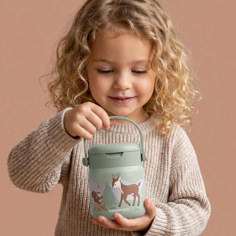 Bearfoot | Mattermos i Rustfritt Stål, 500 ml | Grønn, Hjort