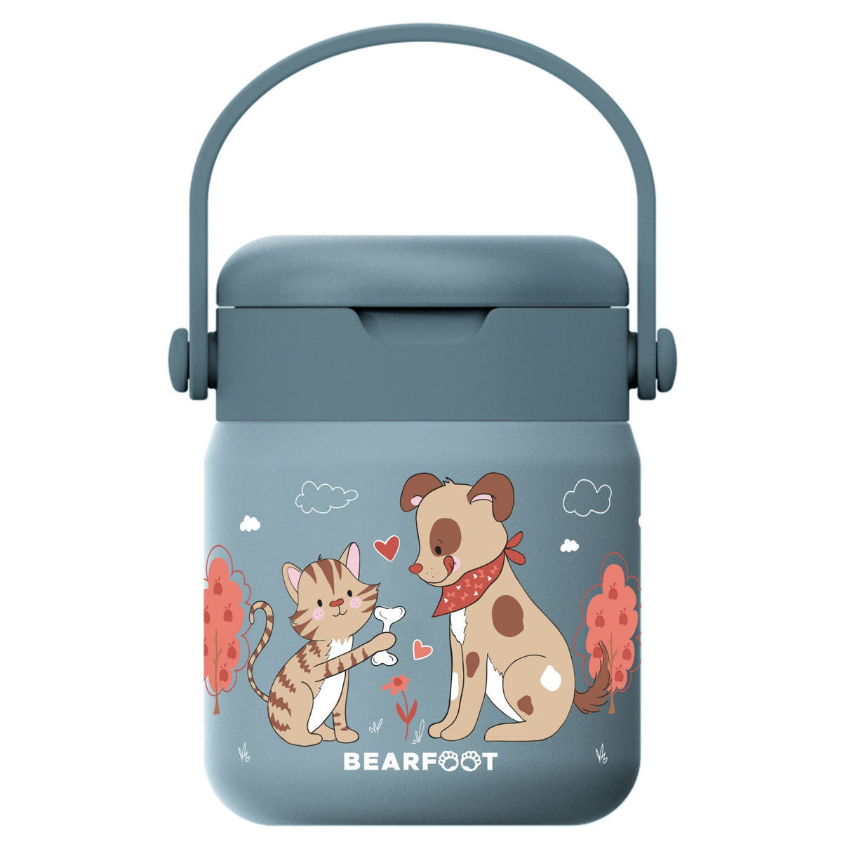 Bearfoot | Mattermos i Rustfritt Stål, 500 ml | Blå, Hund & Katt