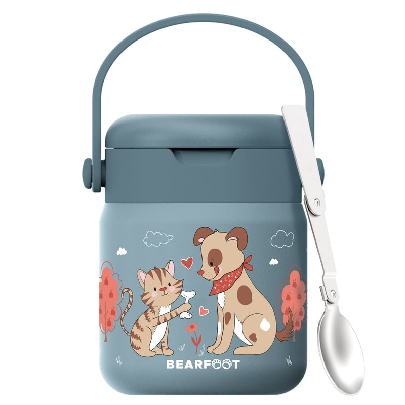 Bearfoot | Mattermos i Rustfritt Stål, 500 ml | Blå, Hund & Katt