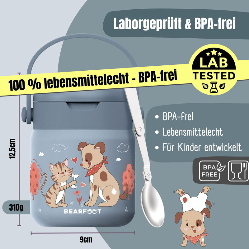 Bearfoot | Mattermos i Rustfritt Stål, 500 ml | Blå, Hund & Katt