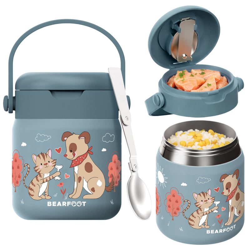 Bearfoot | Mattermos i Rustfritt Stål, 500 ml | Blå, Hund & Katt