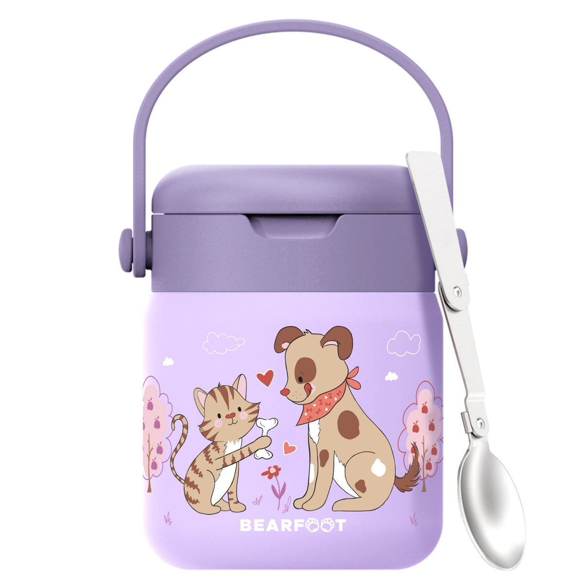 Bearfoot | Mattermos i Rustfritt Stål, 500 ml | Lilla, Hund & Katt