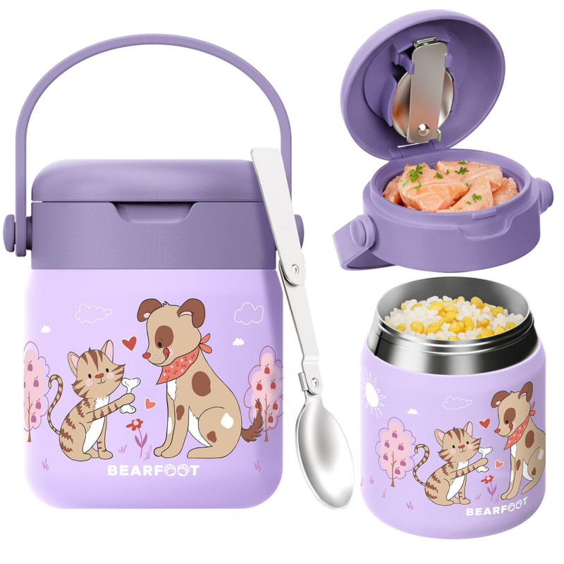 Bearfoot | Mattermos i Rustfritt Stål, 500 ml | Lilla, Hund & Katt