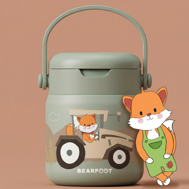 Bearfoot | Mattermos i Rustfritt Stål, 500 ml | Grønn, Rev i Traktor