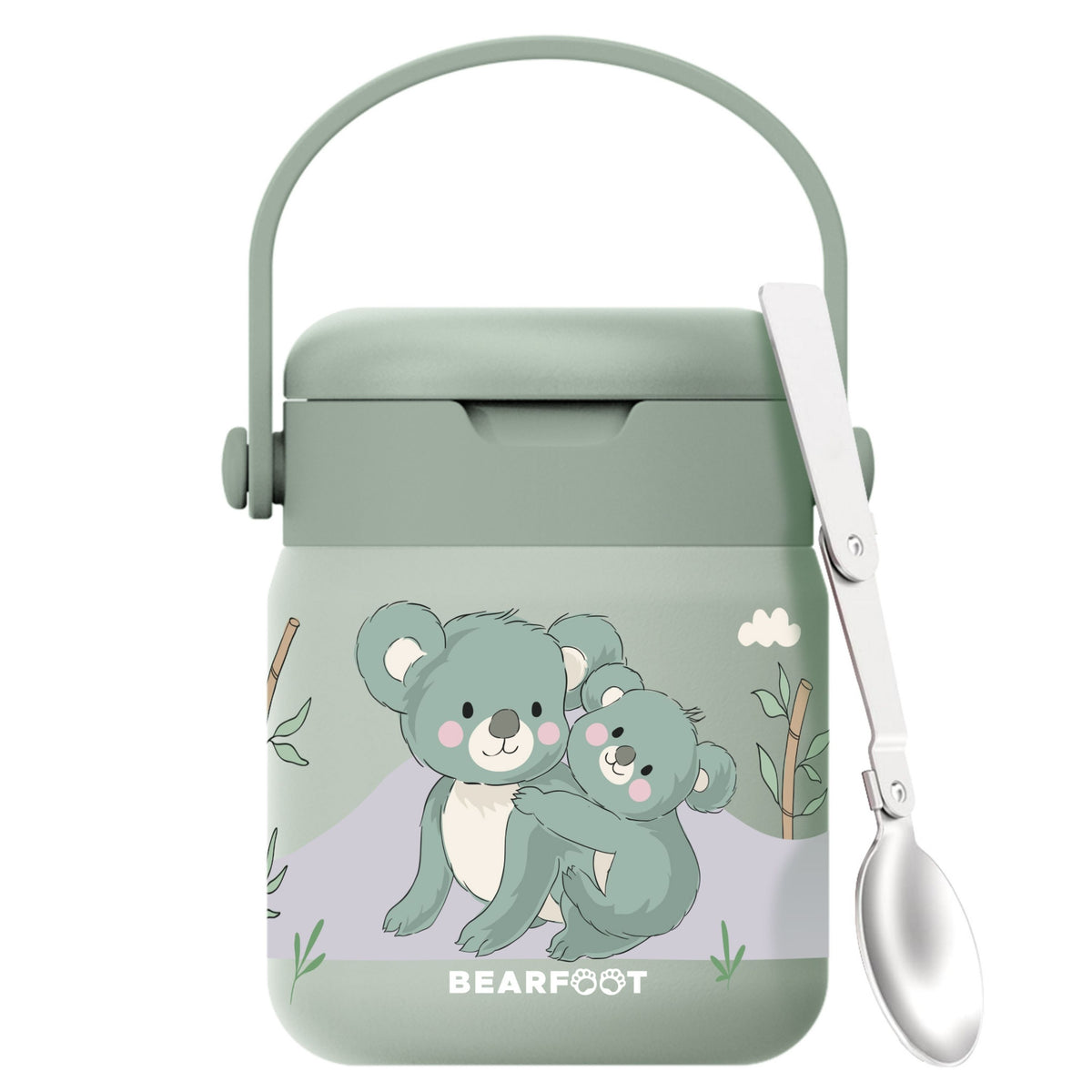 Bearfoot | Mattermos i Rustfritt Stål, 500 ml | Grønn, Koala