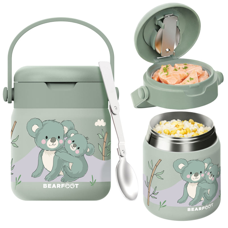 Bearfoot | Mattermos i Rustfritt Stål, 500 ml | Grønn, Koala