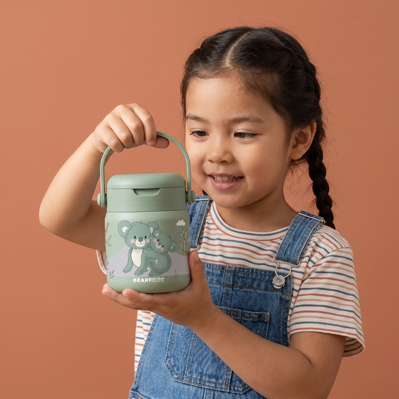 Bearfoot | Mattermos i Rustfritt Stål, 500 ml | Grønn, Koala