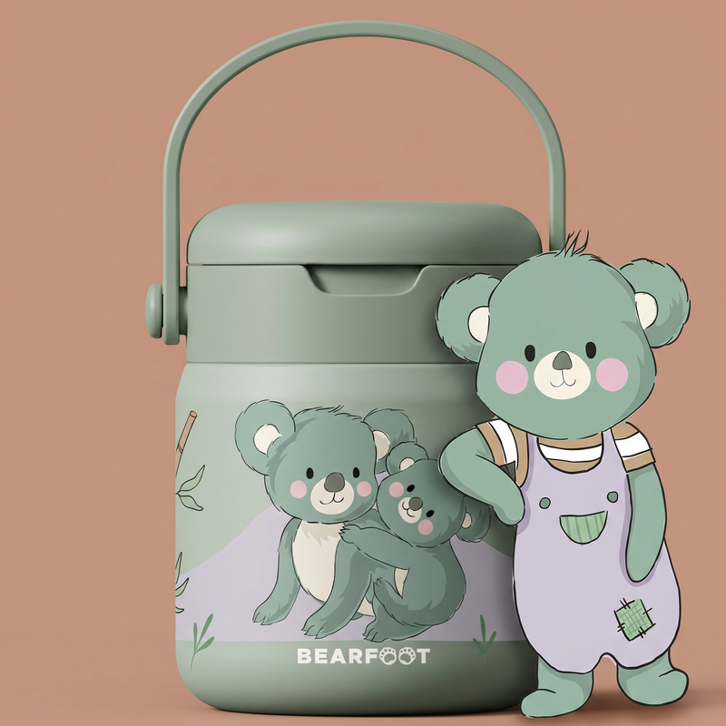 Bearfoot | Mattermos i Rustfritt Stål, 500 ml | Grønn, Koala