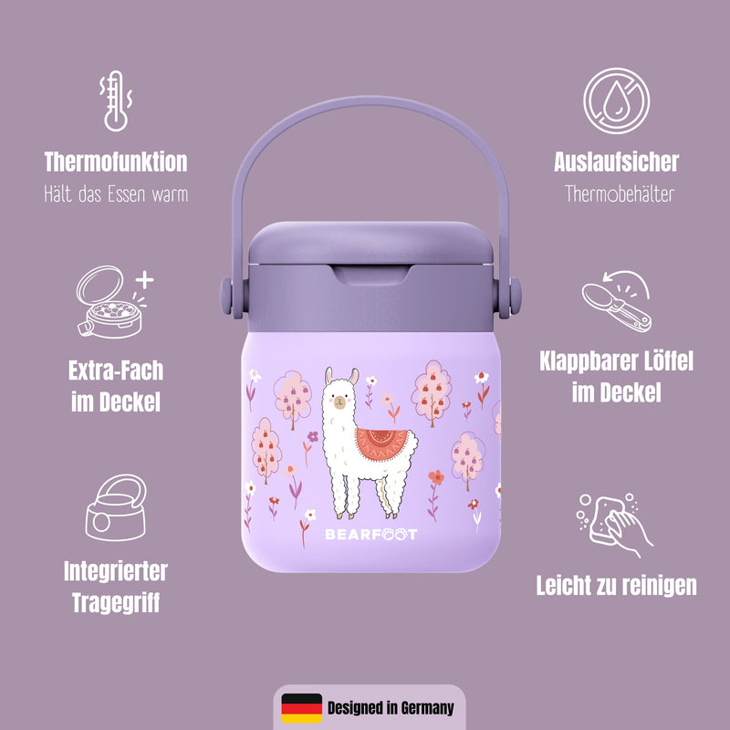 Bearfoot | Mattermos i Rustfritt Stål, 500 ml | Lilla, Lama