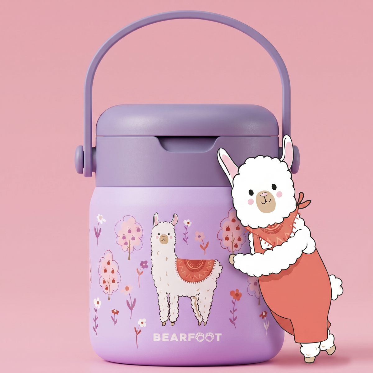 Bearfoot | Mattermos i Rustfritt Stål, 500 ml | Lilla, Lama