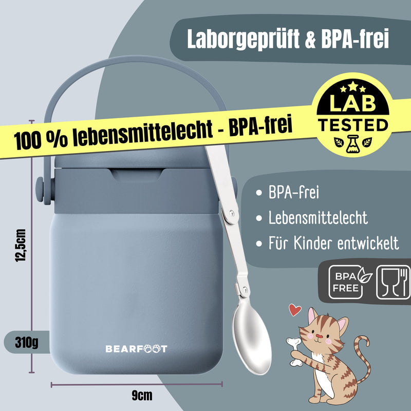 Bearfoot | Mattermos i Rustfritt Stål, 500 ml | Blå