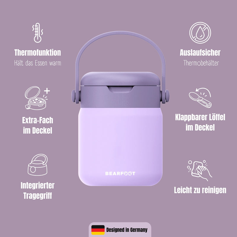 Bearfoot | Mattermos i Rustfritt Stål, 500 ml | Lilla