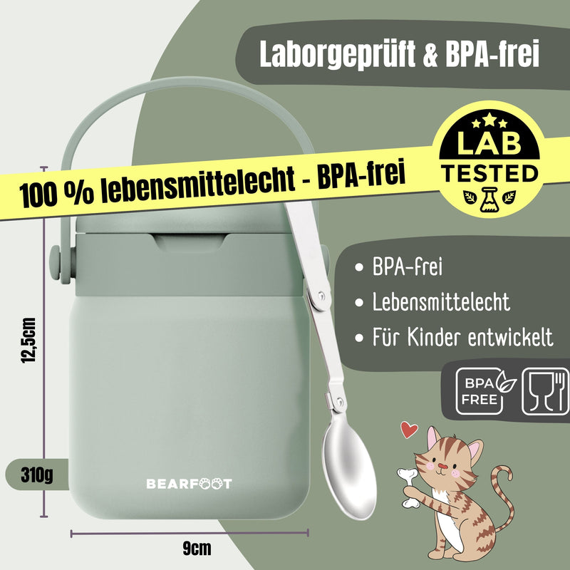 Bearfoot | Mattermos i Rustfritt Stål, 500 ml | Grønn