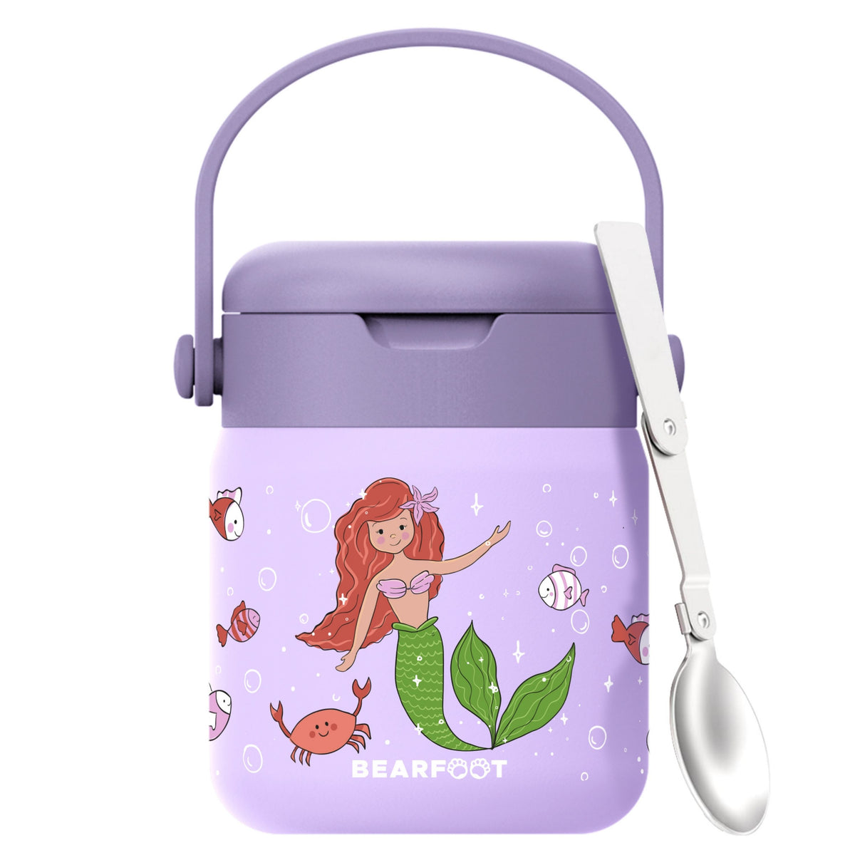 Bearfoot | Mattermos i Rustfritt Stål, 500 ml | Lilla, Havfrue