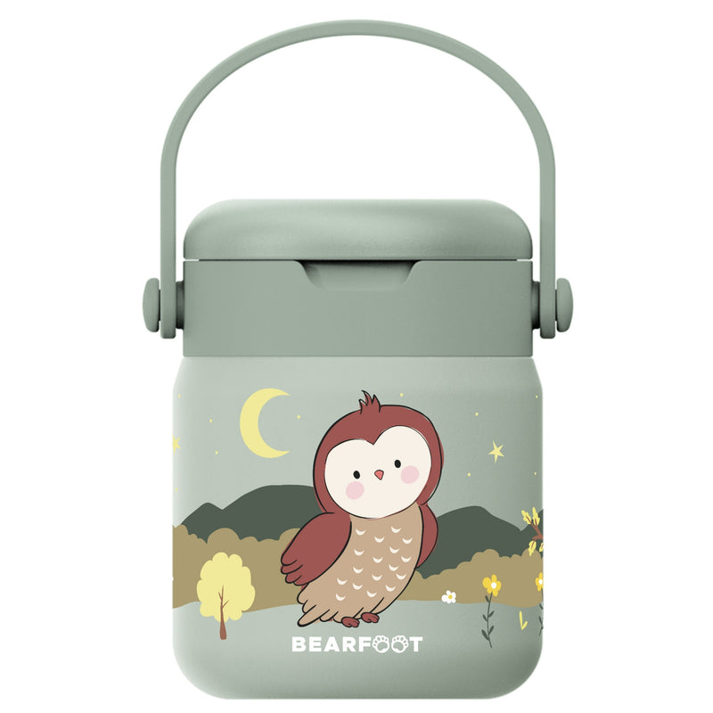 Bearfoot | Mattermos i Rustfritt Stål, 500 ml | Grønn, Ugle