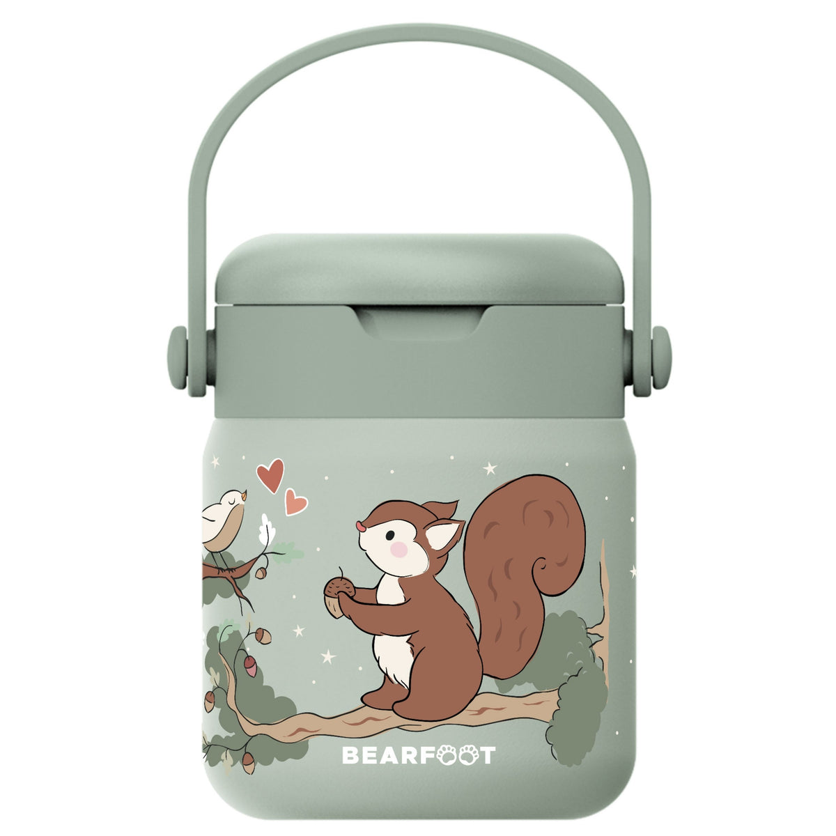 Bearfoot | Mattermos i Rustfritt Stål, 500 ml | Grønn, Ekorn