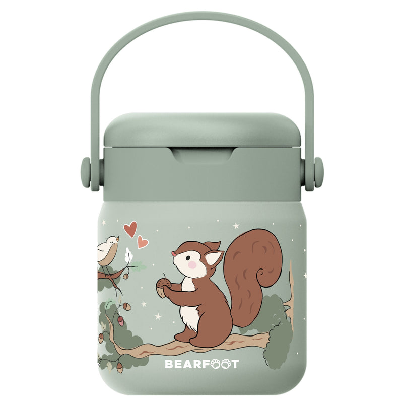 Bearfoot | Mattermos i Rustfritt Stål, 500 ml | Grønn, Ekorn