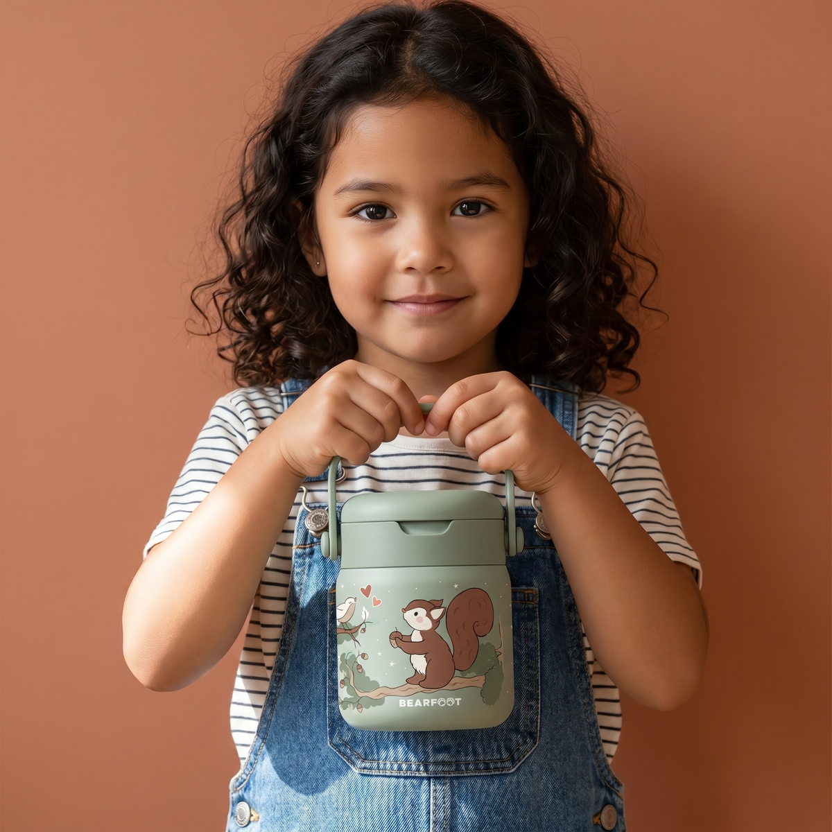 Bearfoot | Mattermos i Rustfritt Stål, 500 ml | Grønn, Ekorn