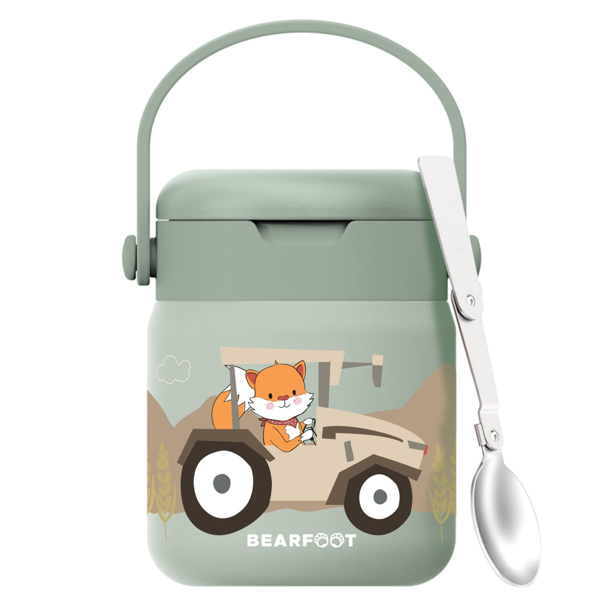 Bearfoot | Mattermos i Rustfritt Stål, 500 ml | Grønn, Rev i Traktor