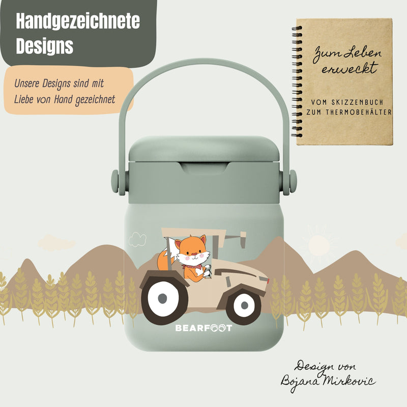 Bearfoot | Mattermos i Rustfritt Stål, 500 ml | Grønn, Rev i Traktor
